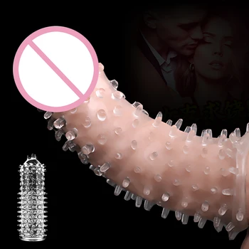 De sex masculin Extindere Reutilizabile Prezervativ Penis Inele Ejaculare Întârziată Adult Sex Jucării pentru Pula cu Capac Inel de Penis Sleeve