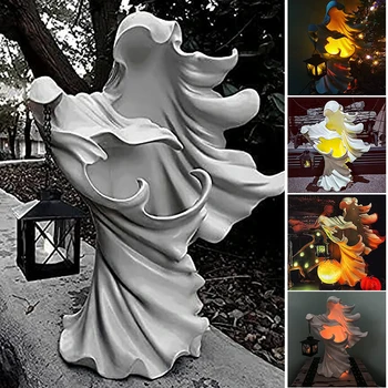 De Vânzare la cald Fantoma Căutarea pentru Lumina Naiba Messenger cu Felinar Vrăjitoare Rășină Felinar de Halloween Ornament Decorativ Lampa Interior