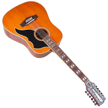 De înaltă calitate chitară acustică 12 corzi de culoare portocalie full size 41 inch chitara folk high glossy full size lemn de molid de sus