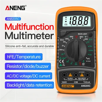 Detector de tensiune ANENG AN8205C Multimetru Inteligent de Testare Conduce AC/DC Rezistență Ampermetru Ohm Circuitului Tester Ohm Dmm Lcr Hz Polimetro