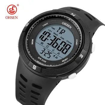 Digital cu Led-uri pentru Bărbați Ceas Sport reloj hombre Negru 50M Scufundări Silicon bratara barbati militare electronice ceasuri de mana ceasuri de sex masculin