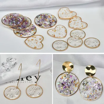 DIY accesorii, Inima în Formă de Perle, de Culoare Scoici, de Aliaj Rotund, Epoxidice, coreeană, Calitate, Cercei material