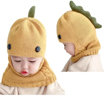Doitbest Iarnă tricot Copil Pălărie Tricotate eșarfă dintr-o bucata Pălării Copii Fată Băiat Căciuli Capace Cald dinozaur Earflap hat pentru Copii