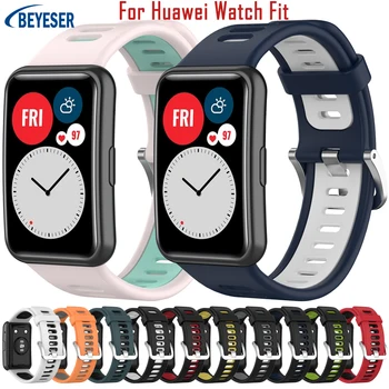 Două Culoare Silicon Curea Pentru Huawei Watch Sport Se Potrivesc Watchband De Înlocuire Brățară Brățară Noi