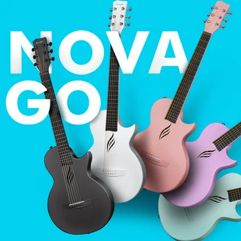 Enya NOVA MERGE SP1 Inteligent Chitara Fibra de Carbon Acustice Electric 36 Inch Călătorie Guitarra cu Pickup, Caz, Curea si Cablu de Încărcare