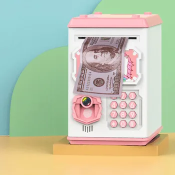 Fata Rognition de Amprente de Blocare Parola de Bani de Hârtie, Monede de Economisire Cutie Automata Piggy Bank ATM Parola Caseta de Bani Jucăriile Copil