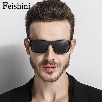 Feishini Plastic de Conducere Pătrat Bărbați ochelari de Soare Polarizat Designer de Brand Oglindă Drivere de sex Masculin Supradimensionat ochelari de Soare pentru Om 2022