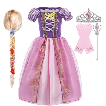 Fete Rapunzel Dress Copii Rapunzel Încurcat Cosplay Costum Fetita Printesa Rochie De Copii Halloween-Costum De Carnaval De Lux