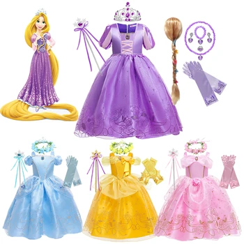 Fete Rapunzel Printesa Cosplay Dress Rochie De Bal Cenusareasa, Belle De Crăciun Frumoasa Adormita Aurora Haine De Petrecere Cu Costume