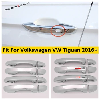 Fibra de Carbon / Crom Partea de Mânerul Ușii Capacului Ornamental Pentru VW Volkswagen Tiguan 2016 - 2022 Car Styling ABS, Accesorii pentru Exterior