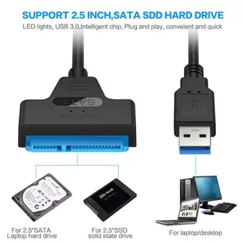 GUDGA SATA la USB 3.0 20cm de Cablu de Până la 6 Gbps 22 Pin Sata III Adaptor pentru 2.5 Inch HDD Extern Hard Disk SSD SATA 3 22 Pin