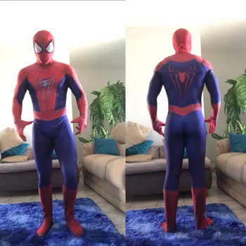 Halloween TASM 2 Spiderman Cosplay Costum de super-Erou Zentai Costum Adulti, Copii, Bărbați, Băieți de sex Masculin Full Body, Salopeta