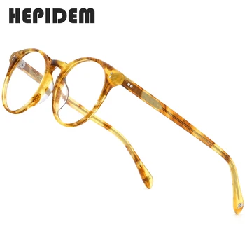 HEPIDEM Acetat Optice Ochelari Cadru Femei 2020 Nouă Epocă Ochelari rotunzi Bărbați Miopie baza de Prescriptie medicala Ochelari Ochelari de 9113