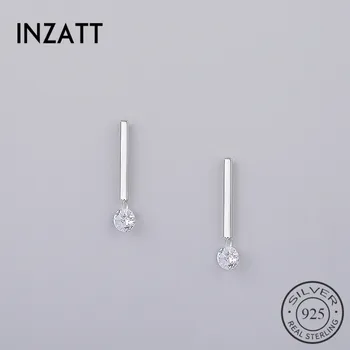 INZATT Clasic Argint 925 Cristal Cercei Stud Geometrice Stick Bar Pentru Femei Petrecerea de Ziua Bijuterii FINE Pendientes