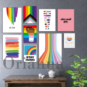 Lgbtq Mândrie Dragostea Este Dragoste Gay, Transsexuali Curcubeu Minimalism Printuri Postere Nordic Modern Decor Acasă Pictura Gay Pride Cadouri