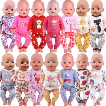 Manual Echipajul Gât Pijamale Pentru 18Inch American Doll Accesoriu Fata 43 cm, Copilul Născut Haine 43 cm Papusa Accesorii Generația Noastră