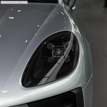 Masina Faruri Folie de Protecție Stop Fumat Tentă Neagră Vinil TPU Autocolant Pentru Porsche Macan S GTS Turbo 2018 2019 2020 2021