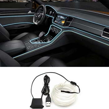 Masina Interior Iluminat LED Benzi Decor Ghirlanda cabluri Linia Tub Neon Flexibil Lumina Cu USB Accesorii Auto