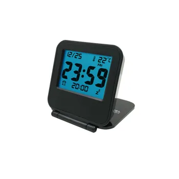 Mini Clapeta de Călătorie Ceas Electronic cu Termometru Ceasuri de Pliere Mut Elegant, Portabil Lumina de Noapte LCD Ceas cu Alarmă Multifuncțional