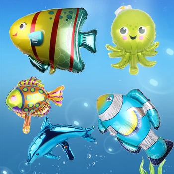 MIni Drăguț Temă De Mare Petrecere Balon Proteja Blue Sea Animal Ziua Pământului Ziua De Vara Decor Minge De Aer De Vacanță Jucărie Pentru Copii Supplie