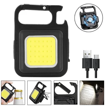 Mini LED Breloc cu Lumina pentru Masina Repararea Lumina de Lucru USB Reîncărcabilă în aer liber Camping Drumetii COB Lanterna Lampa
