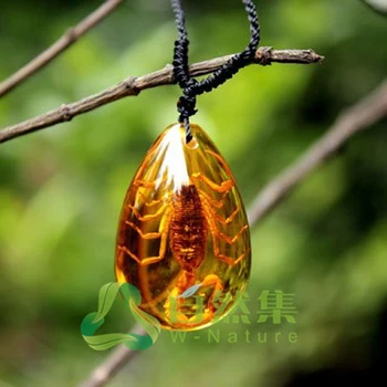 Moda Insecte Aur Scorpion Ambers Picătură Pandantiv Colier Bijuterii Cadouri pentru Femei Barbati