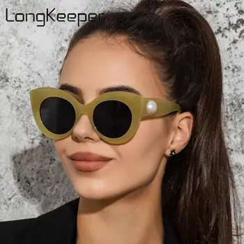 Moda ochelari de Soare ochi de Pisica Perla Picior Femei de Lux de Brand Designer de Epocă ochelari de Soare de sex Feminin de Ochelari Pentru Femei Gafas de sol uv400