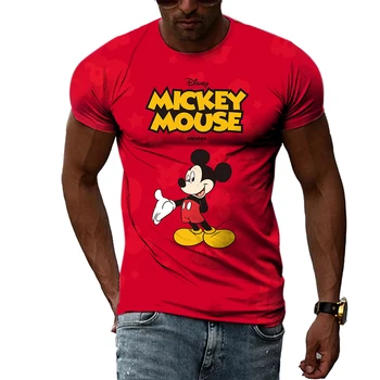 Moda Vara Disney Minnie Mouse 3D de Imprimare pentru Bărbați T-Shirt O-Gat Maneci Scurte Casual, de sex Masculin Supradimensionat Tricou Top Bărbați Îmbrăcăminte