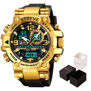 Noi STRYVE Ceas pentru Bărbați Digital-Analog Dual Mișcare Calendar Luminoase rezistent la apa 50M Ceasuri de Moda Sport Bărbați Ceas 8025