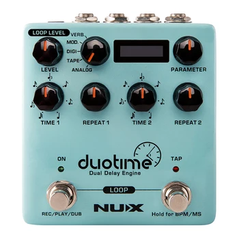 NUX Duotime Stereo Delay Pedala Efect Chitara Ecou de Banda Modulație Digitală Verb Dual Întârziere Efecte pentru Chitara Accesorii