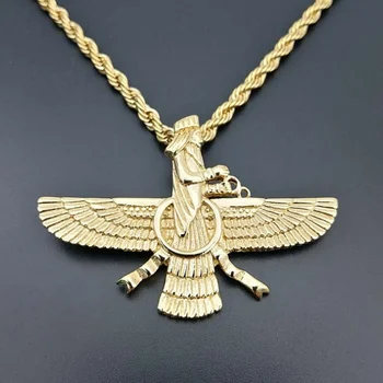 Oamenii de Personalitate de Moda de Culoare de Aur Ahura Mazda Focul Adevărului Zoroastrian Amuleta Pandantiv Colier Bijuterii