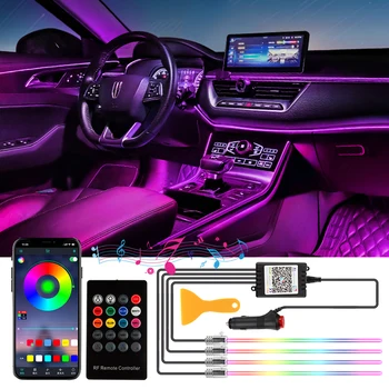 OKEEN 5 In 1 5M RGB Led-uri Auto Ambientale Interior Lumini cu Aplicație de Control de la Distanță Masina de Neon Atmosfera Benzi de Lumină, Lămpi Decorative 12V