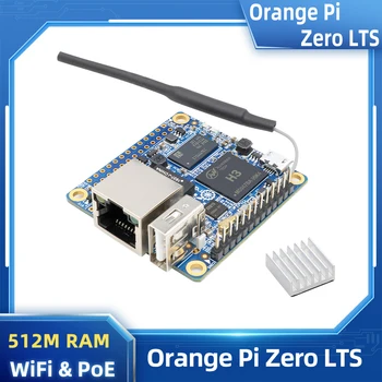 Orange Pi Zero ESTE de 512MB RAM H3 Quad-Core cu Antena WiFi PoE OTG SPi Falsh Opțional Radiator de Alimentare pentru OPI E Zero