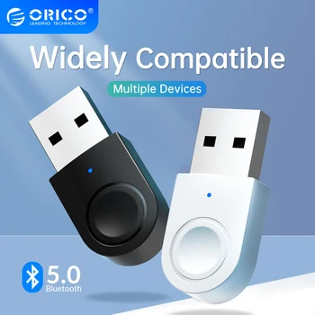 ORICO USB Compatibil Bluetooth Dongle 5.0 Adaptor Audio Muzica Receptor Transmițător Suport pentru Windows 7/8/10 pentru PC, Laptop Vorbitor