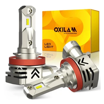 OXILAM 2 buc 12000Lm Masina Faruri LED H11, H8 H9 Turbo Farurilor de Înaltă Luminozitate ȘASE LED-uri Auto faruri Bec de 6000K Alb 12V 24V