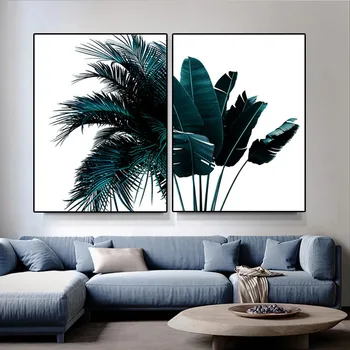 Planta tropicala Frunze de Patlagina Panza Pictura Nordică Art Postere si Printuri Abstracte de Arta de Perete Imaginile pentru Camera de zi Decor Acasă