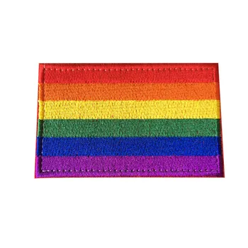 Rainbow Flag Insigna Patch Pace LGBT Cârlig & Bucla de Material Cusut Lesbiene Militare Tactice Broderie Aplicatiile DIY Mozaic