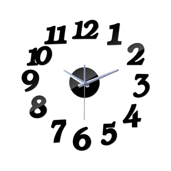  Real 3d Acril Oglindă Ceas de Perete Ceas Ceasuri Reloj De Pared Horloge Decorative Mari de Cuarț Camera de zi
