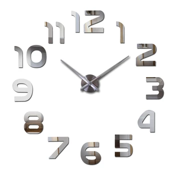 Real newlimited Cuarț ceas mare 3d diy autocolant oglinda de Metal ceas de perete de artă modernă ceasuri decor acasă