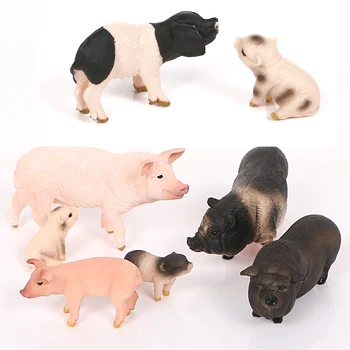 Realist din material Plastic de Animale de Fermă de Porci Model animal Figurine Jucarii Set Jucarii Educative Decor Petrecere Decor Acasă jucării pentru Copii
