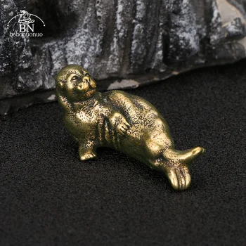Retro sigiliu Figurine Miniaturi Alamă Solidă de Animale de Mare Statuie Ceai de Companie Ornament de Birou Norocos Acasă Decoratiuni Accesorii Meserii