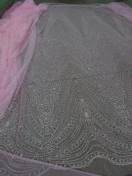 roz lipite sclipici pulbere plasă de tul paiete dantelă tesatura SYJ-42084 pentru partid /seara /rochie de mireasa