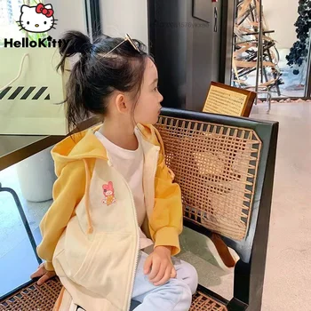 Sanrio Melodia Mea Kawaii Hanorac Fata de Toamna Stil Nou la Modă Estetice Haina cu Gluga Pentru Copii Casual Uzura Versatil Copilul de Top