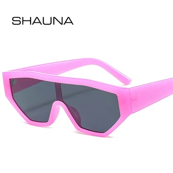 SHAUNA Moda Colorat-O singură Bucată Ochi de Pisica Femei ochelari de Soare Retro Gradient Nuante UV400 Ochelari de Oameni Jeleu de Culoare Ochelari de Soare