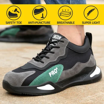 Siguranță Pantofi Bărbați Femei Lumină Greutate Steel Toe Cizme de Lucru de sex Masculin Anti-alunecos Stab-dovada Cald Construcții Sportive Adidas