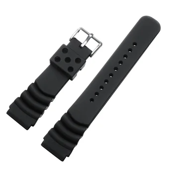Silicon Premium Watchbands 20 de 22mm de Argint din Oțel Inoxidabil Catarama Sport Scufundări Cauciuc Înlocuire curea Accesorii Ceas