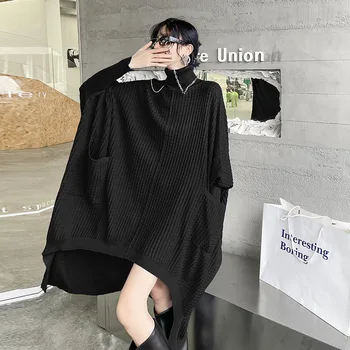 SuperAen Tricotate Toamna, Iarna Stil Liber Supradimensionat Batwing Maneca Pulover Guler Rochii pentru Femei