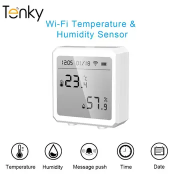 Tenky WIFI Inteligent Senzor de Temperatură Și Umiditate Interior Higrometru Termometru TUYA Smart Home Lucra Cu Alexa Google Asistent