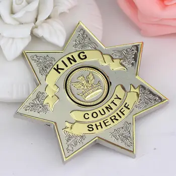 The Walking Dead Star King County Uniformă Sheriff Scrisoare Insigna Brosa Gaes Bijuterii Cosplay Pin Rever Broșe Accesorii Elemente De Recuzită