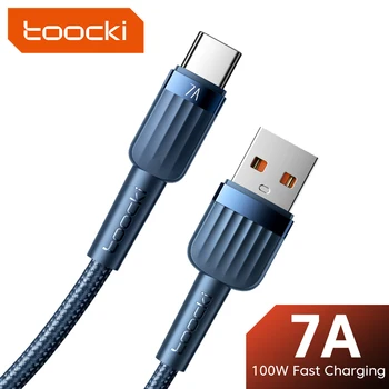 Toocki 7A 100W USB C Cablu USB de Tip C, Rapid de Încărcare de Sârmă Pentru Huawei P40 Poco f3 Samsung Oneplus Realme Telefon Incarcator Cablu de Date